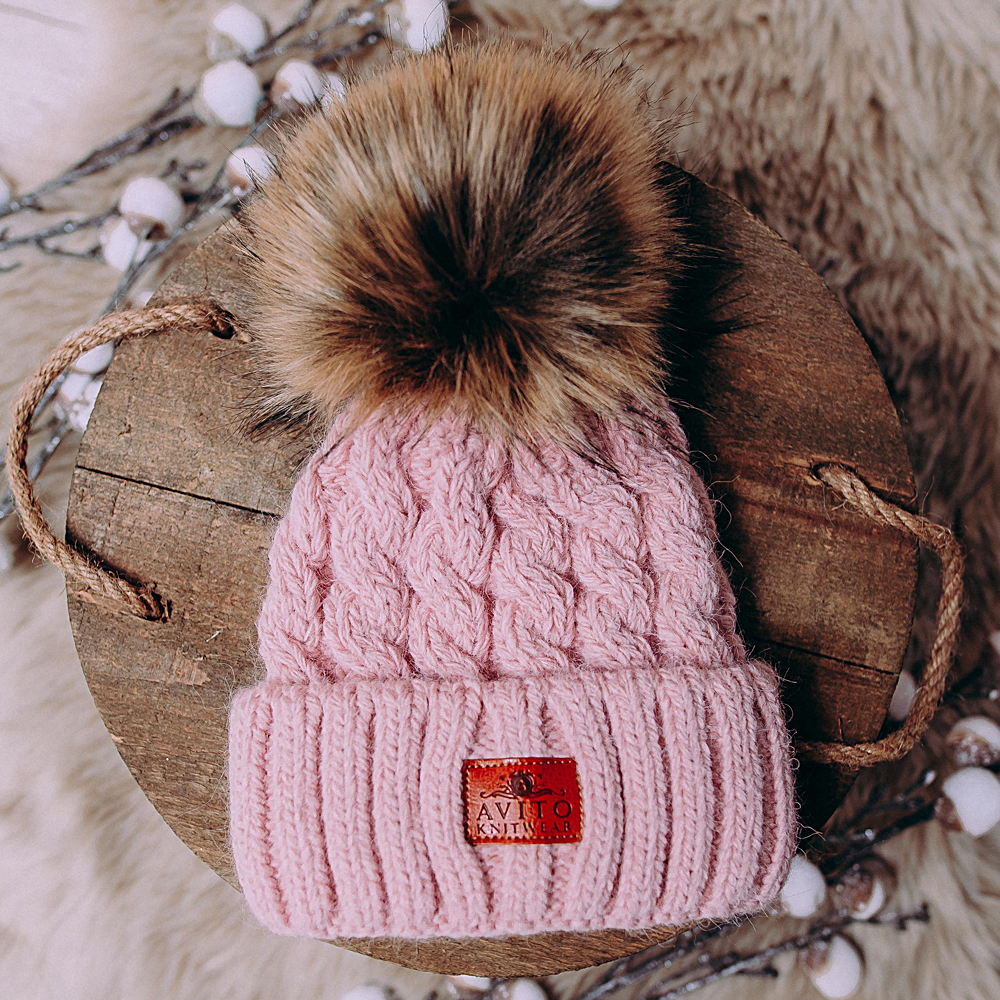 Mum&Me Knitted Hat & Neck Warmer Set - Dusty Pink - Image 2