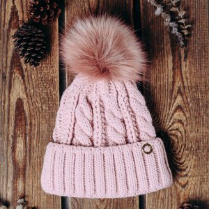 Alpaca Chunky Knit Hat Pink