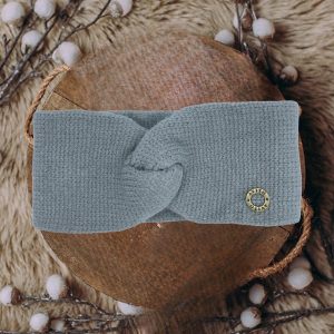 bamboo twisted knit headband light grey