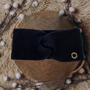 bamboo twisted knit headband black