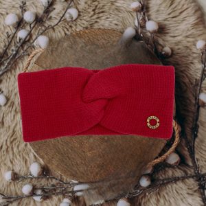 bamboo twisted knit headband red