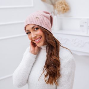 Woman Bamboo Slouch Beanie Dusty Pink