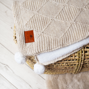 Baby Alpaca Lined Blanket Beige