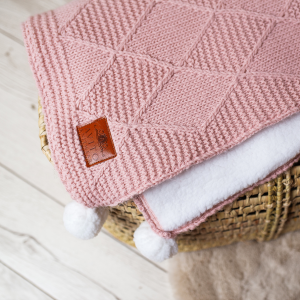 Baby Alpaca Lined Blanket Dusty Pink