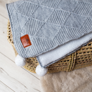 Baby Alpaca Lined Blanket Light Grey