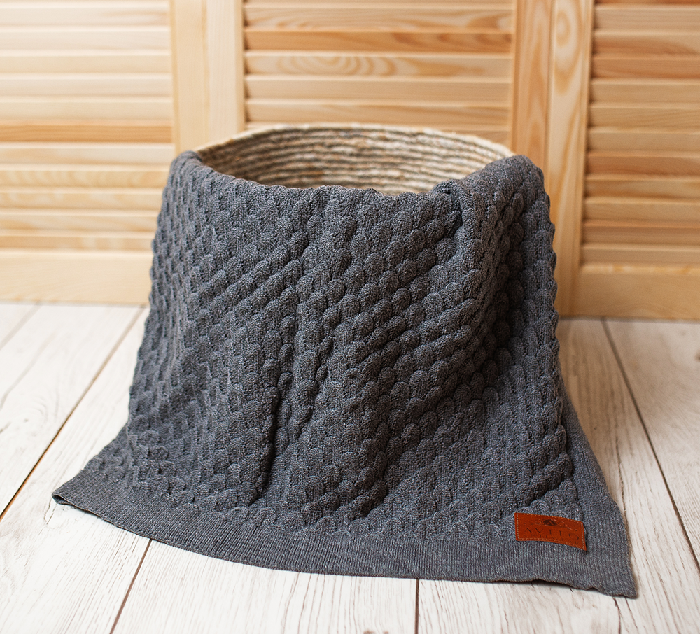 bamboo baby blanket dark grey