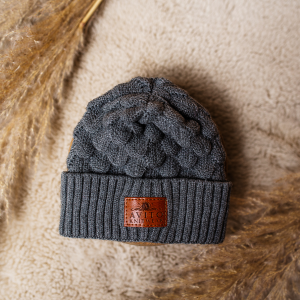 bamboo baby beanie dark grey