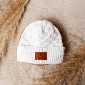bamboo baby beanie snow white